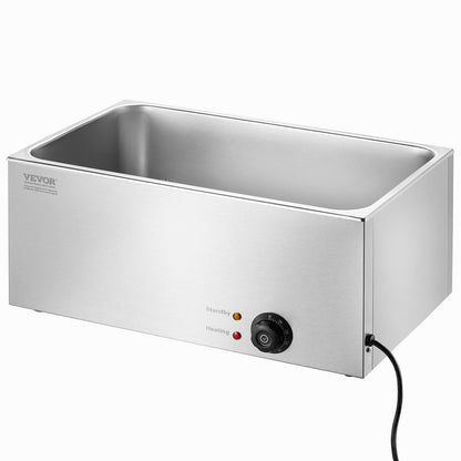 Commercial Food Warmer 18L Bain Marie 1200W Electric Buffet Warmer Steam Table Food Warmer Countertop Stainless Steel Food Warmer Wet or Dry Use for Parties, Catering and Restaurant