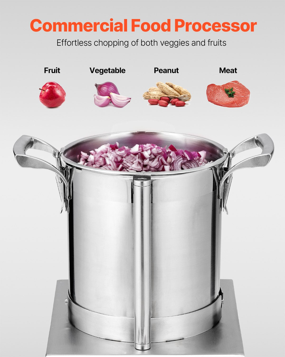 Food Processor & Vegetable Chopper, 4L Food-Grade Stainless Steel Food Processor Chopper with 2 Extra S-Curve Blades, Ideal for Chopping Vegetables, Fruit, Grains, Nuts
