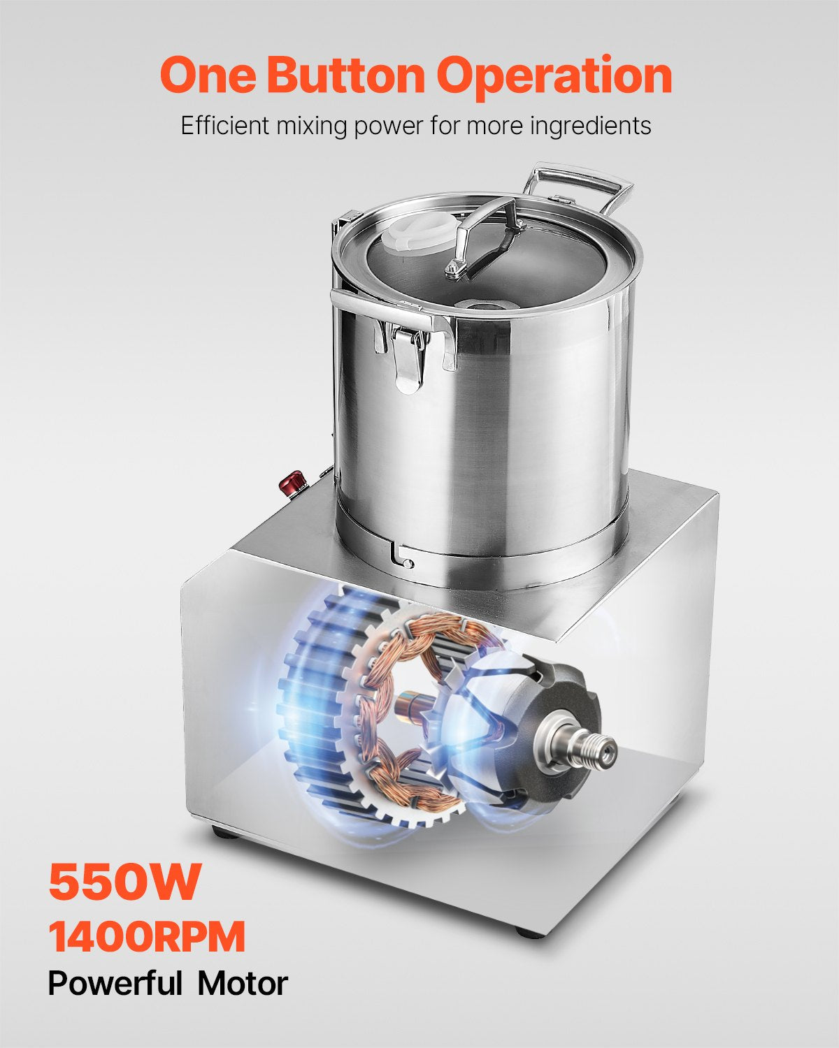 Food Processor & Vegetable Chopper, 4L Food-Grade Stainless Steel Food Processor Chopper with 2 Extra S-Curve Blades, Ideal for Chopping Vegetables, Fruit, Grains, Nuts