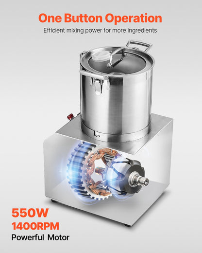 Food Processor & Vegetable Chopper, 4L Food-Grade Stainless Steel Food Processor Chopper with 2 Extra S-Curve Blades, Ideal for Chopping Vegetables, Fruit, Grains, Nuts