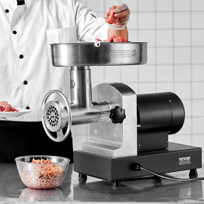 Meat Grinder, 6 Lbs/Min Capacity Electric Meat Grinders with Blade, Grinding Plate, Sausage Maker, Stainless Steel Commercial Meat Mincer for Kitchen Restaurant Butcher Store