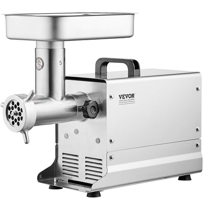 Meat Grinder, 5 Lbs/Min Capacity Electric Meat Grinders with Blade, Grinding Plate, Sausage Maker, Stainless Steel Commercial Meat Mincer for Kitchen Restaurant Butcher Store