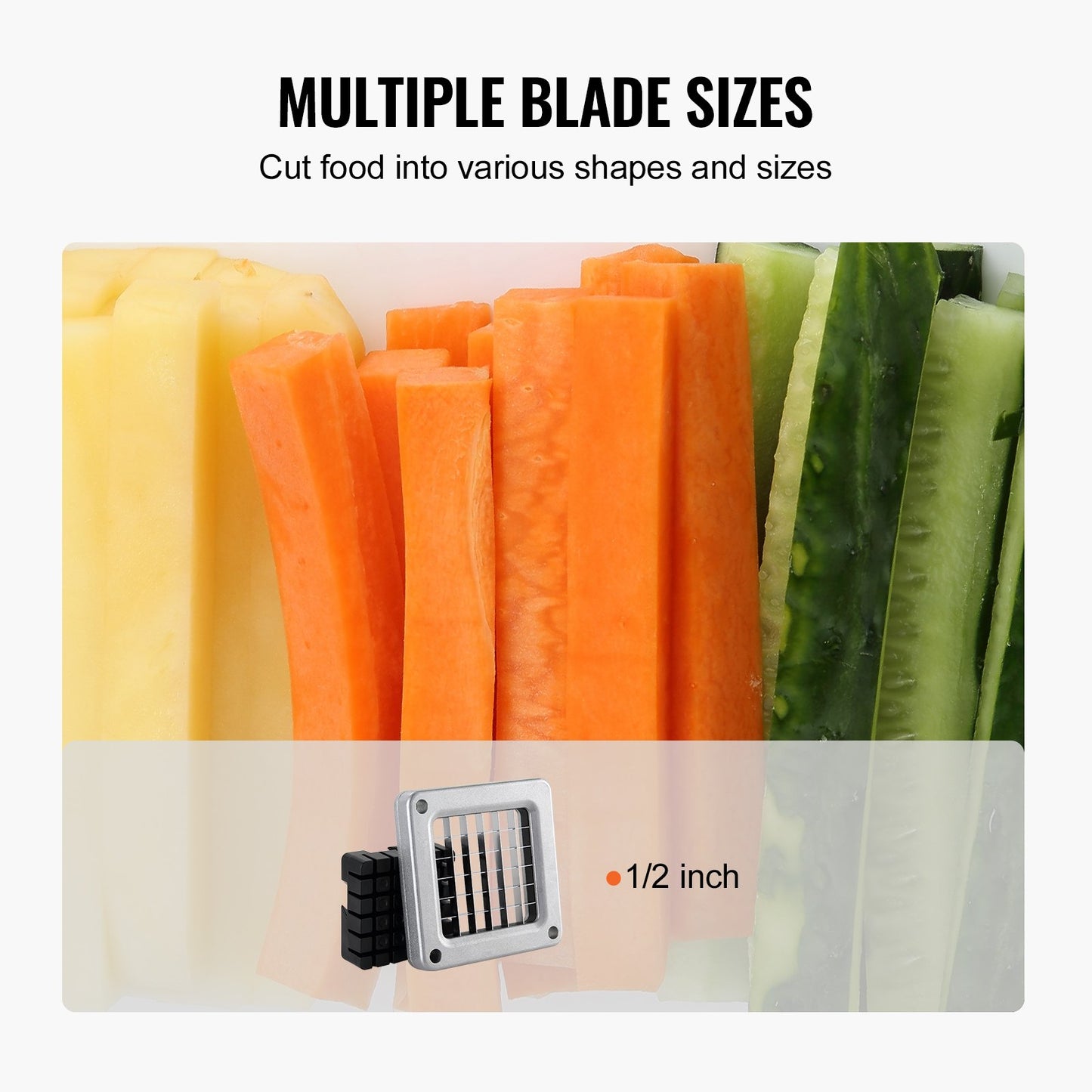 Kartoffelschneider mit 1/2-Zoll-Edelstahlklinge, manueller Kartoffelschneider mit Saugnäpfen, ideal für Kartoffeln, Pommes frites, Gurken, Gemüse und Karotten.