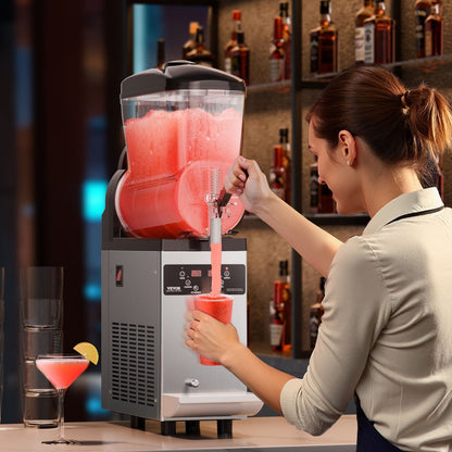 Commercial Slushy Machine, 12L Single Tank Frozen Drink Machine, 48 Cups Stainless Steel Margarita Smoothie Frozen Drink Maker, Slushie Maker for Home Party Restaurants Cafe Bars