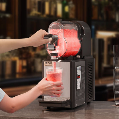 Commercial Slushy Machine, 3L Single Tank Frozen Drink Machine, 12 Cups Stainless Steel Margarita Smoothie Frozen Drink Maker, Slushie Maker for Home Party Restaurants Cafe Bars