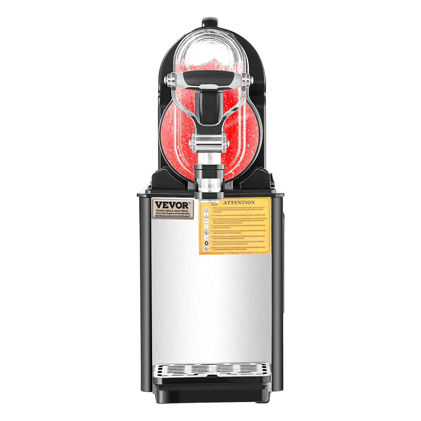 Commercial Slushy Machine, 3L Single Tank Frozen Drink Machine, 12 Cups Stainless Steel Margarita Smoothie Frozen Drink Maker, Slushie Maker for Home Party Restaurants Cafe Bars