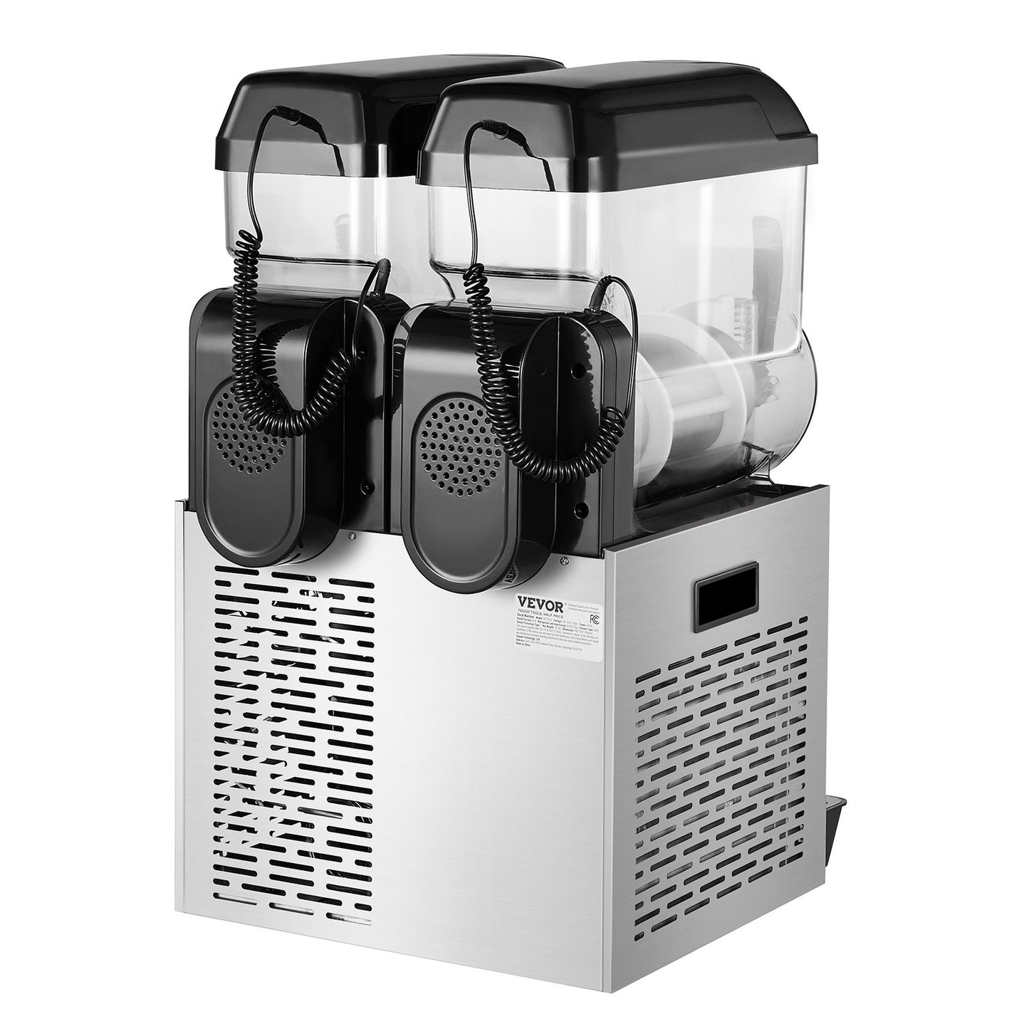 Commercial Slushy Machine, 12Lx2 Double Tank Frozen Drink Machine, 96 Cups Stainless Steel Margarita Smoothie Frozen Drink Maker, Slushie Maker for Home Party Restaurants Cafe Bars