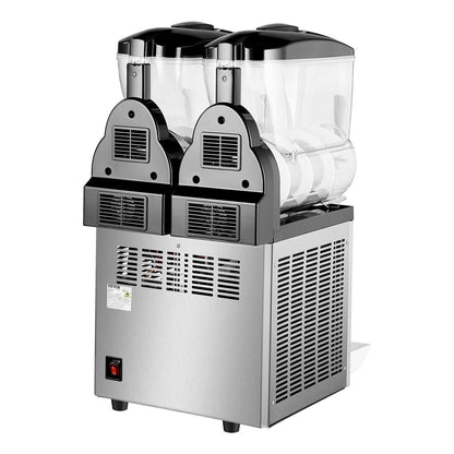 Commercial Slushy Machine, 12Lx2 Double Tank Frozen Drink Machine, 96 Cups Stainless Steel Margarita Smoothie Frozen Drink Maker, Slushie Maker for Home Party Restaurants Cafe Bars