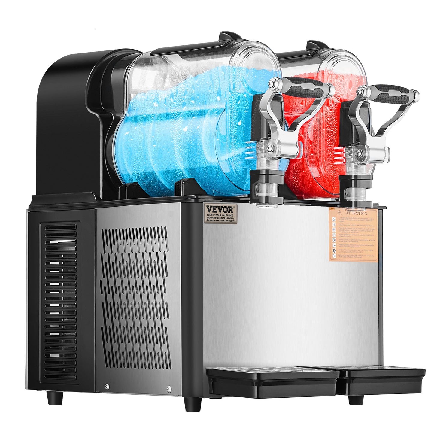 Commercial Slushy Machine, 3Lx2 Double Tank Frozen Drink Machine, 24 Cups Stainless Steel Margarita Smoothie Frozen Drink Maker, Slushie Maker for Home Party Restaurants Cafe Bars