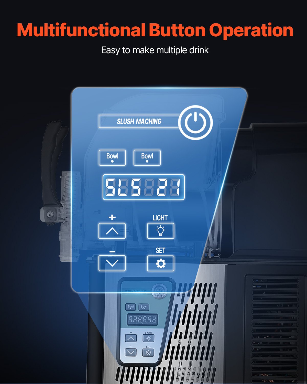 Commercial Slushy Machine, 4Lx2 Double Tank Frozen Drink Machine, 32 Cups Stainless Steel Margarita Smoothie Frozen Drink Maker, Slushie Maker for Home Party Restaurants Cafe Bars