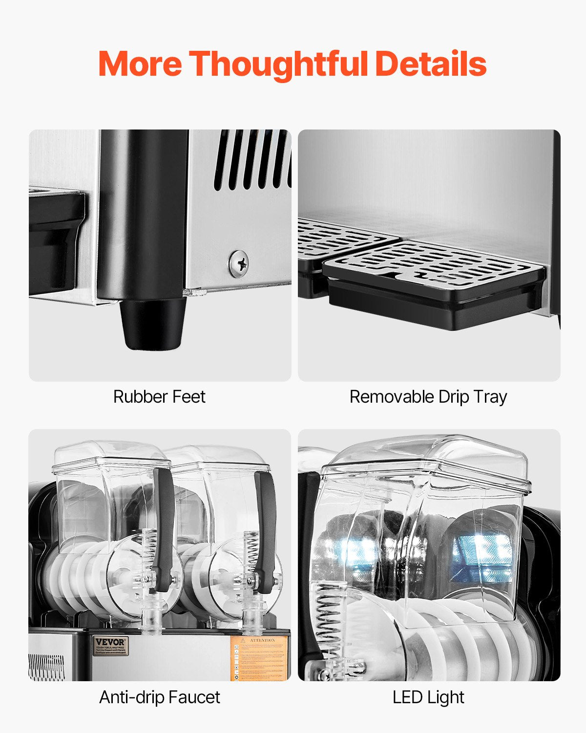 Commercial Slushy Machine, 4Lx2 Double Tank Frozen Drink Machine, 32 Cups Stainless Steel Margarita Smoothie Frozen Drink Maker, Slushie Maker for Home Party Restaurants Cafe Bars