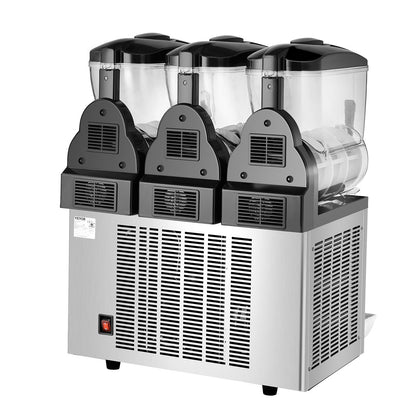 Commercial Slushy Machine, 12Lx3 Triple Tank Frozen Drink Machine, 144 Cups Stainless Steel Margarita Smoothie Frozen Drink Maker, Slushie Maker for Home Party Restaurants Cafe Bars