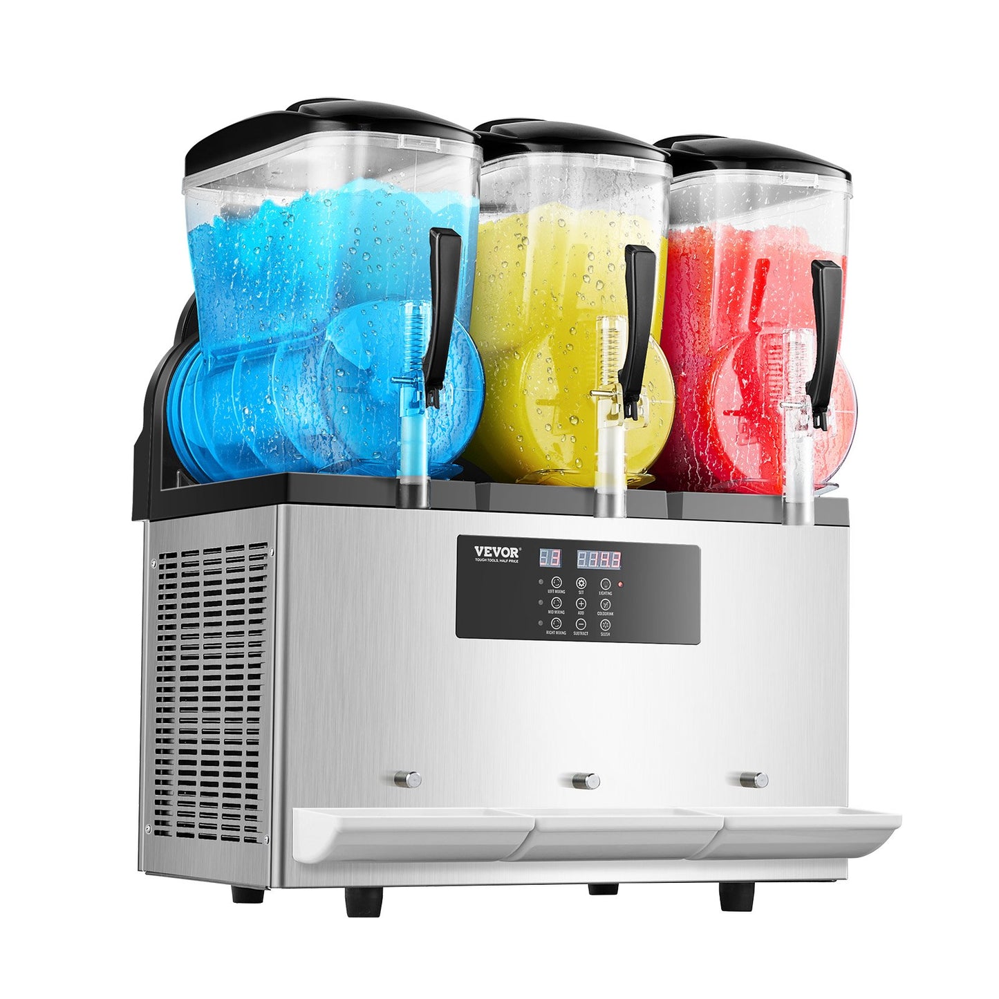 Commercial Slushy Machine, 12Lx3 Triple Tank Frozen Drink Machine, 144 Cups Stainless Steel Margarita Smoothie Frozen Drink Maker, Slushie Maker for Home Party Restaurants Cafe Bars