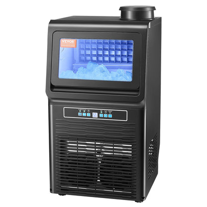 Gewerblicher Eiswürfelbereiter (90 lbs/24h), 36 Eiswürfel in 15 Minuten, freistehendes Gerät mit 12 lbs großem Vorratsvolumen für Bars, Büros und Restaurants, mit LED-Digitalanzeige und Selbstreinigungsfunktion