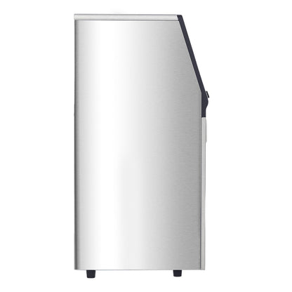 Commercial Ice Maker Machine, 110lbs/24H Ice Maker Machine with 33lbs Storage Capacity, 50 Ice Cubes in 15 Minutes, LED Digital Display Freestanding Self-Cleaning for Bar Office Restaurant