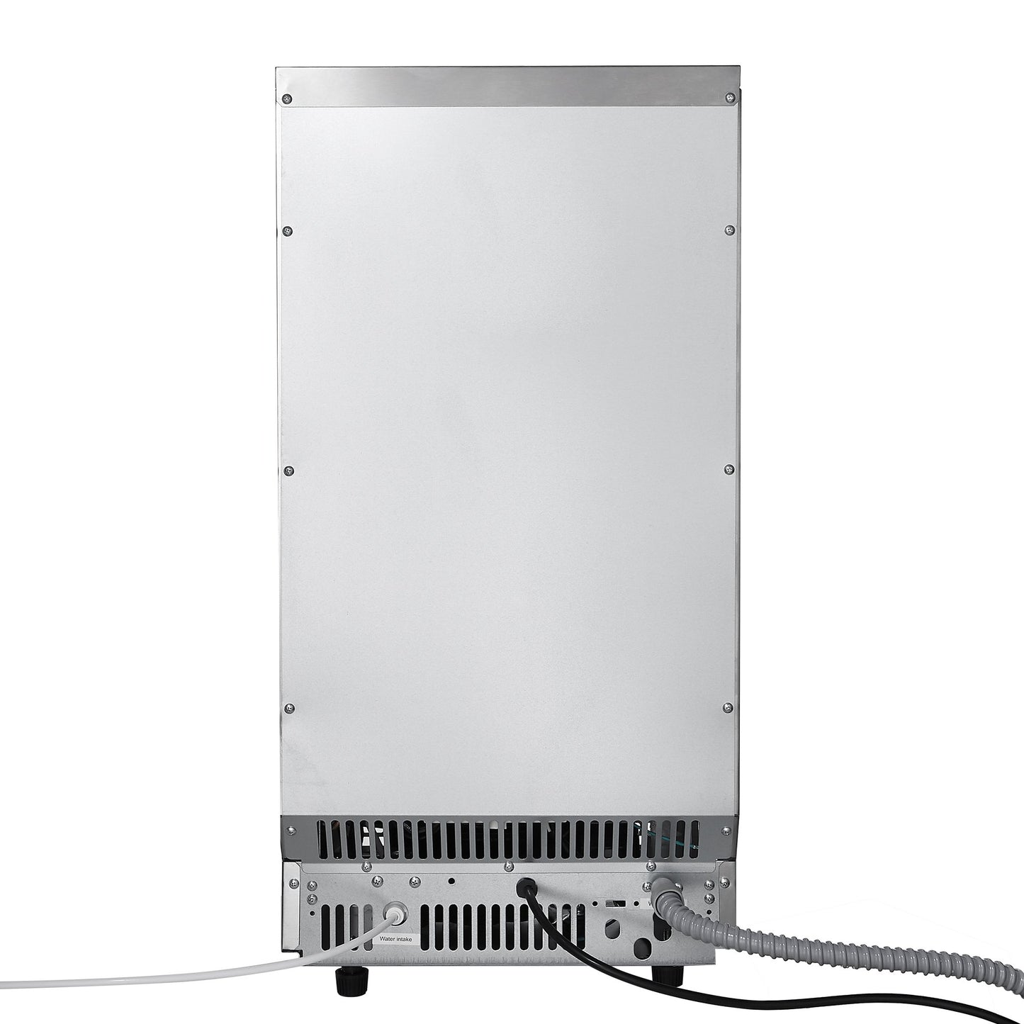 Gewerbliche Eismaschine, 45,36 kg/24 h mit 12,7 kg Vorrat, 45 Eiswürfel pro Zyklus, freistehende und unterbaufähige Edelstahl-Eismaschine mit LED-Anzeige und Selbstreinigungsfunktion, für Bars und Restaurants