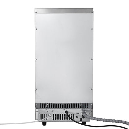 Gewerbliche Eismaschine, 45,36 kg/24 h mit 12,7 kg Vorrat, 45 Eiswürfel pro Zyklus, freistehende und unterbaufähige Edelstahl-Eismaschine mit LED-Anzeige und Selbstreinigungsfunktion, für Bars und Restaurants