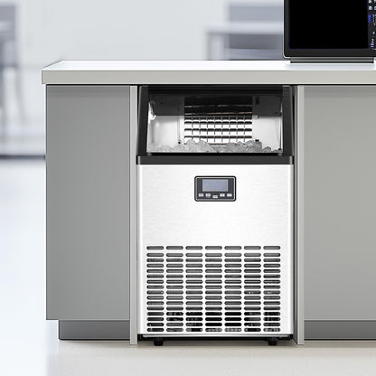 120lbs/24H Commercial Ice Maker, 45 Ice Cubes in 15 Minutes, Freestanding Ice Maker Machine with 33lbs Large Storage Capacity for Bar Office Restaurant, with LED Digital Display & Self-Cleaning