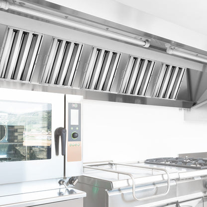 Gewerblicher Dunstabzugsfilter, 39,4 x 49,5 cm (15,5 x 19,5 Zoll), Edelstahl-Baffle-Filter für fettabweisende gewerbliche Küchenabzugshauben, 3 Rillen, 6er-Pack