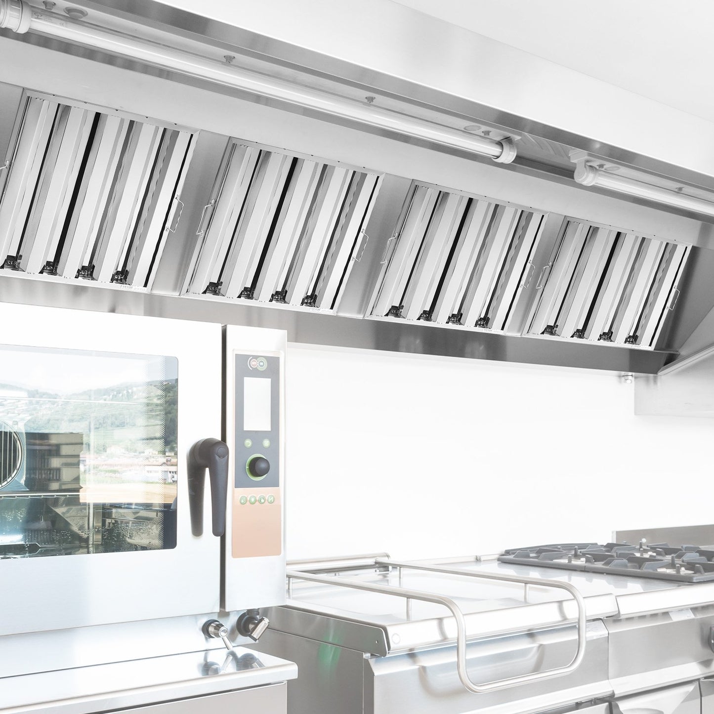 Gewerblicher Dunstabzugsfilter, 49,5 x 49,5 cm (19,5 x 19,5 Zoll), Edelstahl-Baffle-Filter für fettabweisende gewerbliche Küchenabzugshauben, 4 Rillen, 1 Stück