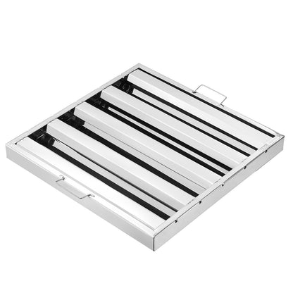 Gewerblicher Dunstabzugsfilter, 49,5 x 49,5 cm (19,5 x 19,5 Zoll), Edelstahl-Baffle-Filter für fettabweisende gewerbliche Küchenabzugshauben, 4 Rillen, 1 Stück