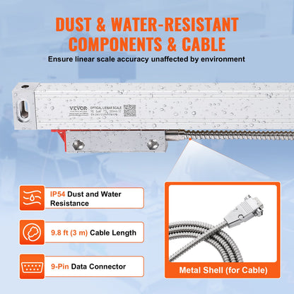 Digitale Anzeige 250, 500 und 600 mm Linearskala 3-Achsen-DRO-Display-Kit Stützstift Messerhalterplatte Gehäuse Uhr Stromkabelhalter Uhr Münze Schmetterlingsschraubenabdeckung Lineal