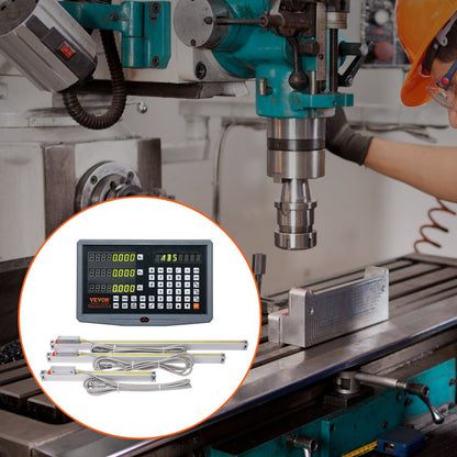 Digitale Anzeige 250, 500 und 600 mm Linearskala 3-Achsen-DRO-Display-Kit Stützstift Messerhalterplatte Gehäuse Uhr Stromkabelhalter Uhr Münze Schmetterlingsschraubenabdeckung Lineal