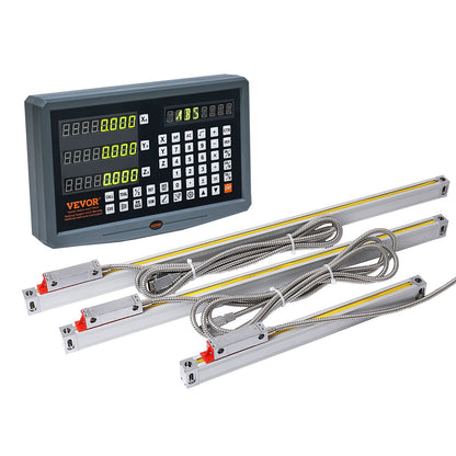 Digitale Anzeige 250, 500 und 600 mm Linearskala 3-Achsen-DRO-Display-Kit Stützstift Messerhalterplatte Gehäuse Uhr Stromkabelhalter Uhr Münze Schmetterlingsschraubenabdeckung Lineal