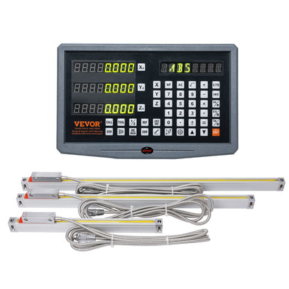 Digitale Anzeige 250, 500 und 600 mm Linearskala 3-Achsen-DRO-Display-Kit Stützstift Messerhalterplatte Gehäuse Uhr Stromkabelhalter Uhr Münze Schmetterlingsschraubenabdeckung Lineal