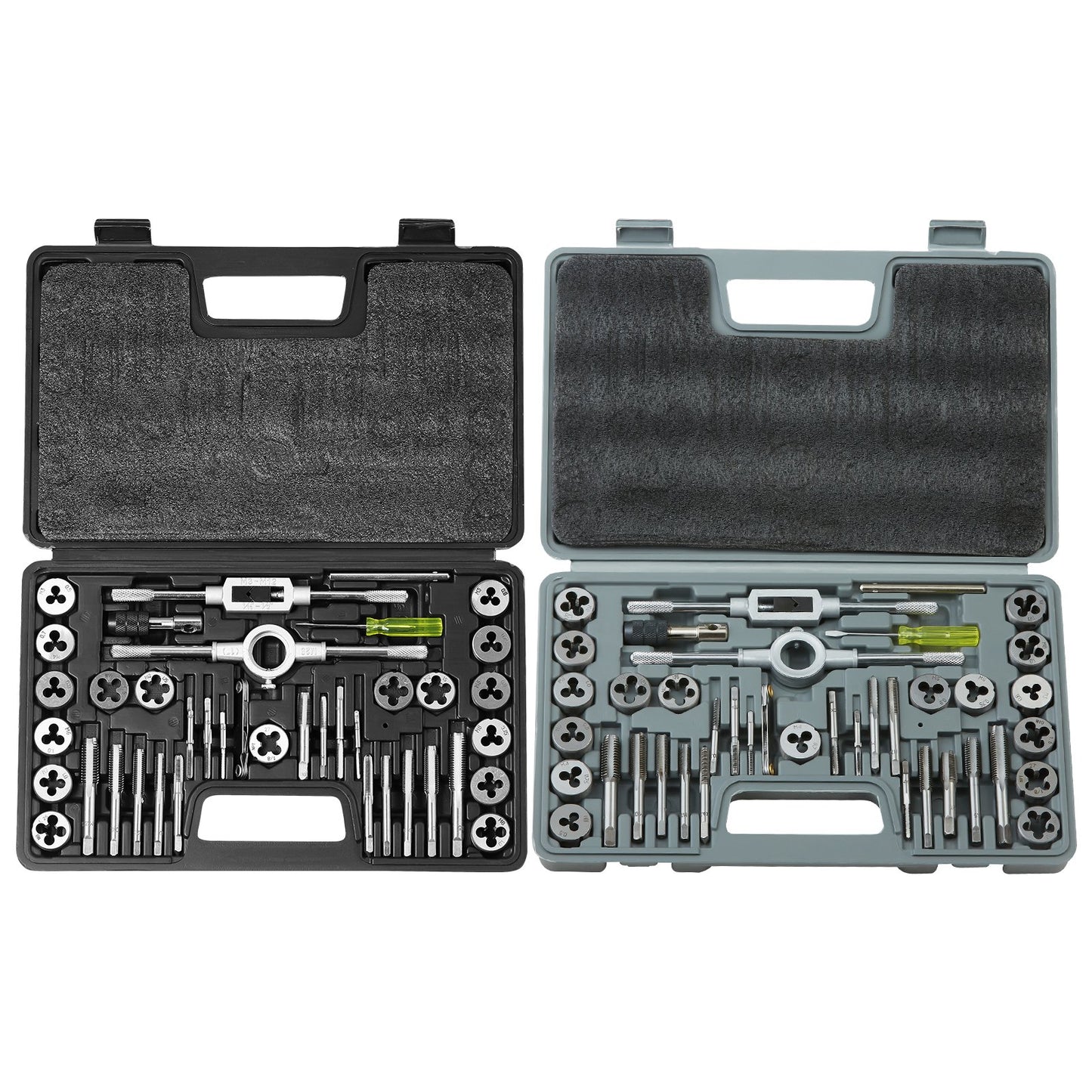 Tap and Die Set, 80-Piece Metric and SAE Standard, Bearing Steel Taps and Dies, Essential Threading Tool for Cutting External Internal Threads, with Complete Accessories and Storage Case