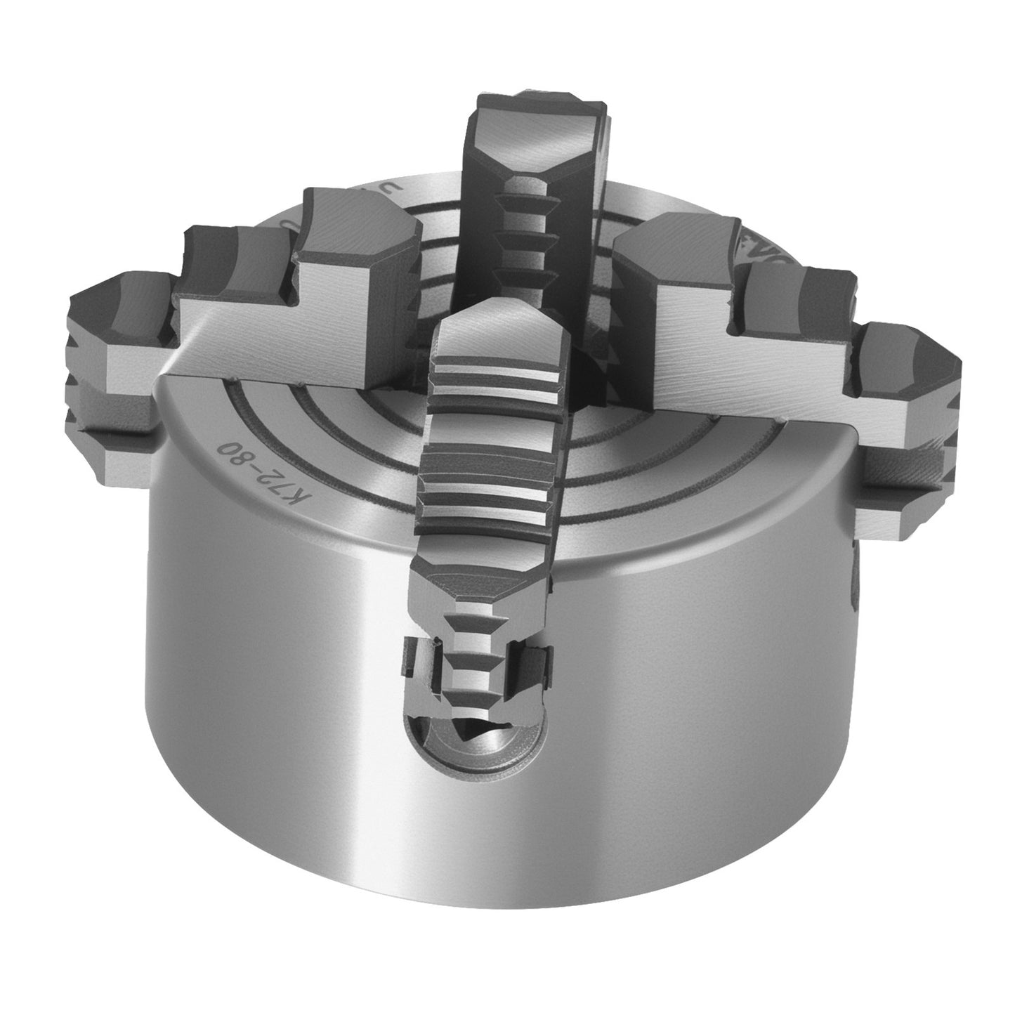 4-Backen-Drehbankfutter, 80 mm (3 Zoll), 4-Backen-Futter, Spannbereich 5–80 mm (0,1–3,15 Zoll) mit T-Keil-Befestigungsschrauben, wendbare Backen, Werkstoff HT300, Innen- und Außenaufnahme für Holz- und Metalldrehmaschinen