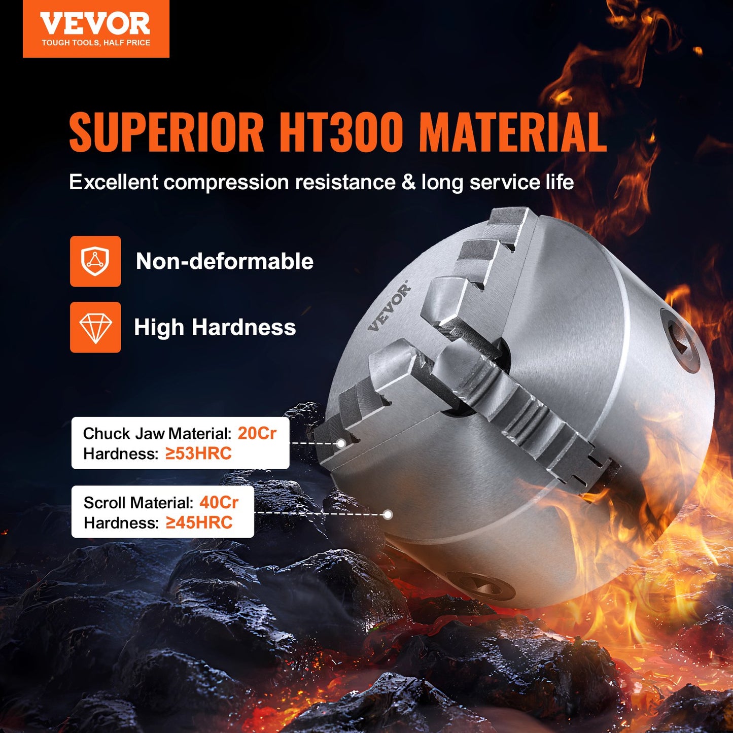 3-Backen-Drehfutter, 6 Zoll, selbstzentrierend, Spannbereich 3,5–160 mm (0,14–6,3 Zoll) mit T-Keil-Befestigungsschrauben, wendbare Backen, für Drehmaschinen, 3D-Drucker, Bearbeitungszentren, Fräs- und Bohrmaschinen