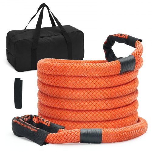 1" (2.54 cm) x 20'/6.1 m Kinetic Recovery Tow Rope 38,000 lbs/17,237.5 kg, Heavy-Duty Off Road Snatch Strap, Extreme Duty 30% Elasticity Energy Snatch Strap for Jeep Car Truck ATV UTV SUV Tractor