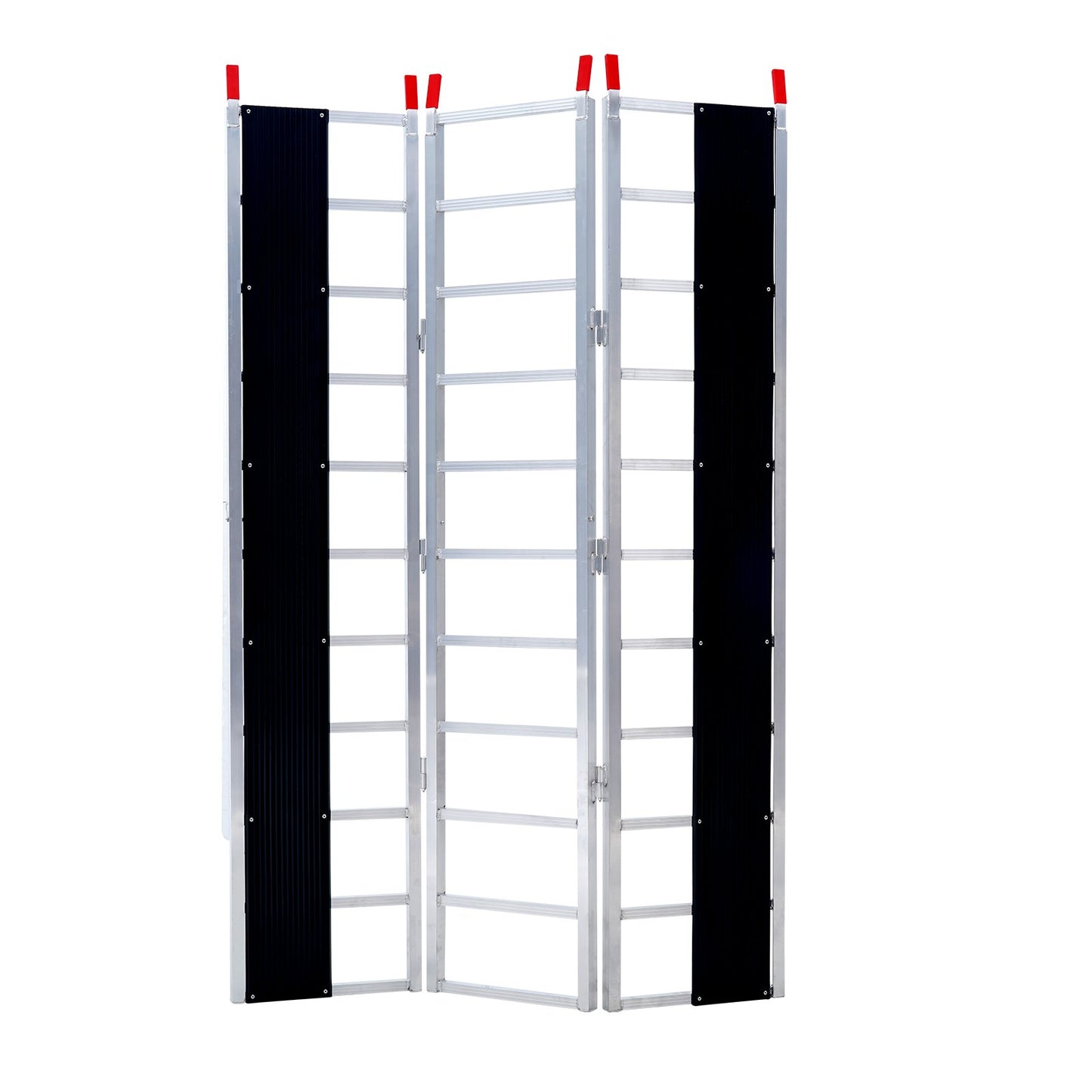 Dreifach faltbare Laderampe, 2160 x 1375 mm, rutschfeste Aluminium-Anhängerrampe mit kompaktem Design, einfache Lagerung, 680,4 kg Tragfähigkeit, für Schneemobile, ATVs, Traktoren, Rasenmäher, Anhänger, Motorräder