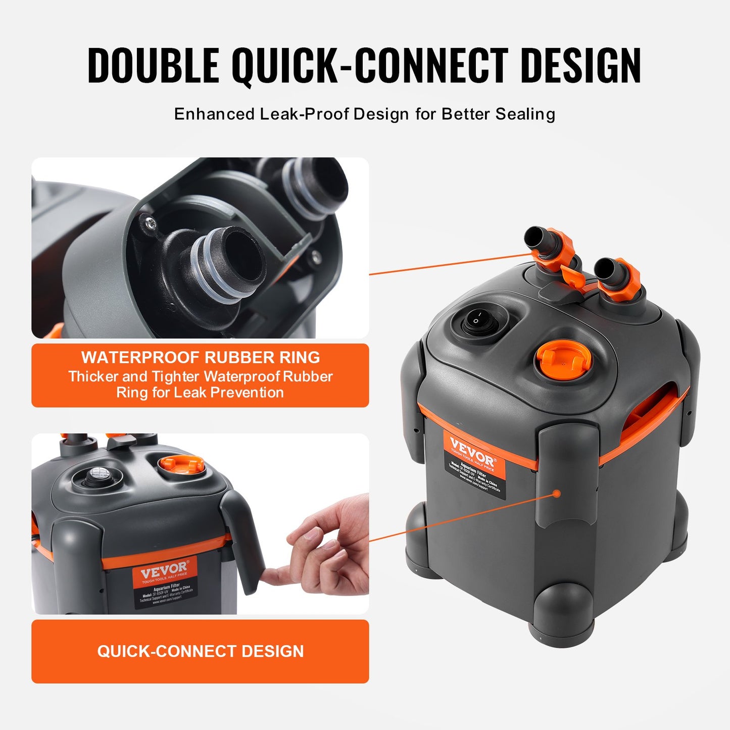 113,6-Liter-Aquarium-Kanisterfilter mit 8-W-UV-Lampe, leiser Betrieb