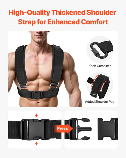 Gewichtsschlitten, Stahl-Kraftschlitten, Fitness-Krafttrainingsschlitten zur Verbesserung der Geschwindigkeit beim sportlichen Training, Trainingsgerät mit Griff, kompatibel mit 25/51-mm-Gewichtsscheiben, Schwarz