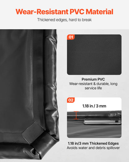 Auffangmatte, 2,4 x 4,9 m, rutschfeste PVC-Garagenbodenmatte mit Reinigungsabzieher, robust, langlebig, wasserdicht, schützt vor Schnee, Regen und Schlamm beim Parken von Autos, Schwarz