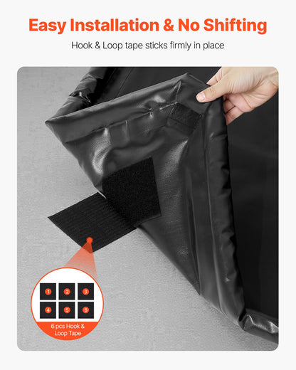 Auffangmatte, 2,4 x 4,9 m, rutschfeste PVC-Garagenbodenmatte mit Reinigungsabzieher, robust, langlebig, wasserdicht, schützt vor Schnee, Regen und Schlamm beim Parken von Autos, Schwarz