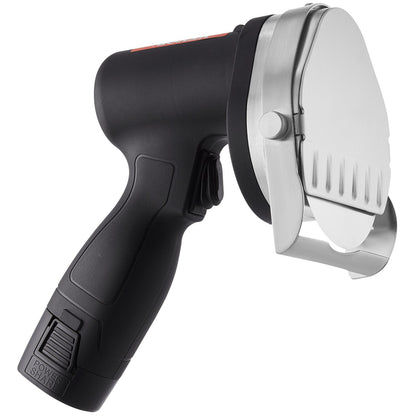 Elektrisches Shawarma-Messer, 80-W-Akku-Profi-Messer für türkische Küche, Gyros-Schneider aus Edelstahl für den gewerblichen Einsatz, Döner-Kebab-Fleischschneider mit 2 Klingen, Ø 100 mm, Schnittstärke 0–8 mm einstellbar