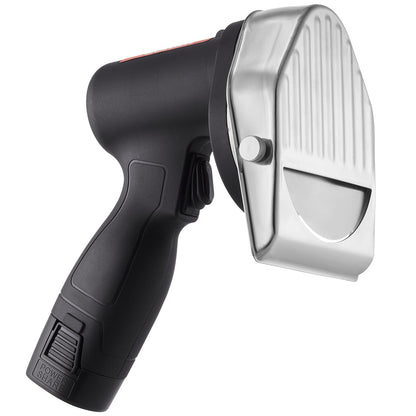 Elektrisches Shawarma-Messer, 80-W-Akku-Profi-Messer für türkische Küche, Gyros-Schneider aus Edelstahl für den gewerblichen Einsatz, Döner-Kebab-Fleischschneider mit 2 Klingen, Ø 100 mm, Schnittstärke 0–8 mm einstellbar