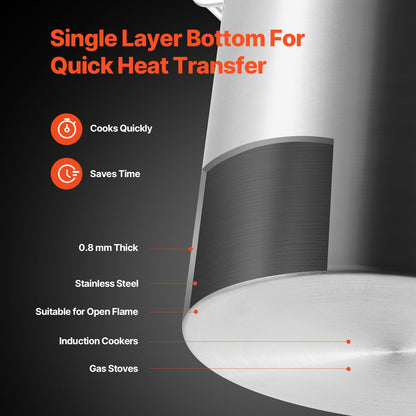 Edelstahl-Kochtopf, 42 Liter, großer Kochtopf mit Einsatz, Deckel und Griff, robuster Kochtopf in Profiqualität, sandgestrahlt, für große Gruppen und Veranstaltungen, silberfarben