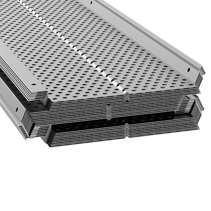 Gutter Guard, 152mm Width, Aluminum Leaf Filter DIY Gutter Cover, 26 PCS 264cm Total Length, 4mm Hole Diameter & 0.5mm Thick Raptor Gutter Guards Fits Any Roof or Gutter Type