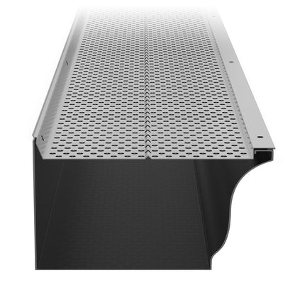 Gutter Guard, 152mm Width, Aluminum Leaf Filter DIY Gutter Cover, 26 PCS 264cm Total Length, 4mm Hole Diameter & 0.5mm Thick Raptor Gutter Guards Fits Any Roof or Gutter Type