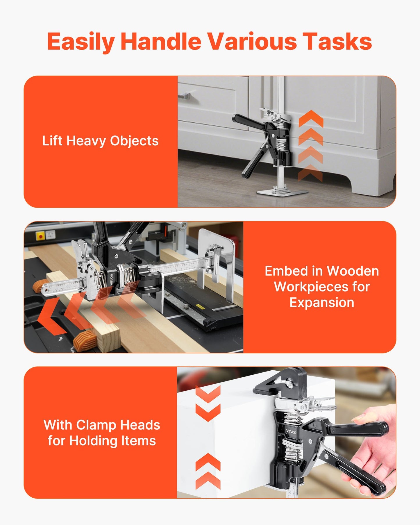 Labor Saving Arm Jack, 2 PCS 200 kg Bearing Capacity, Lifting up to 165 mm, Metal Hand Lifting Jack Tool with Magnetic Level, 2 Adjustment Modes, for Door, Window, Furniture, Woodworking, Black