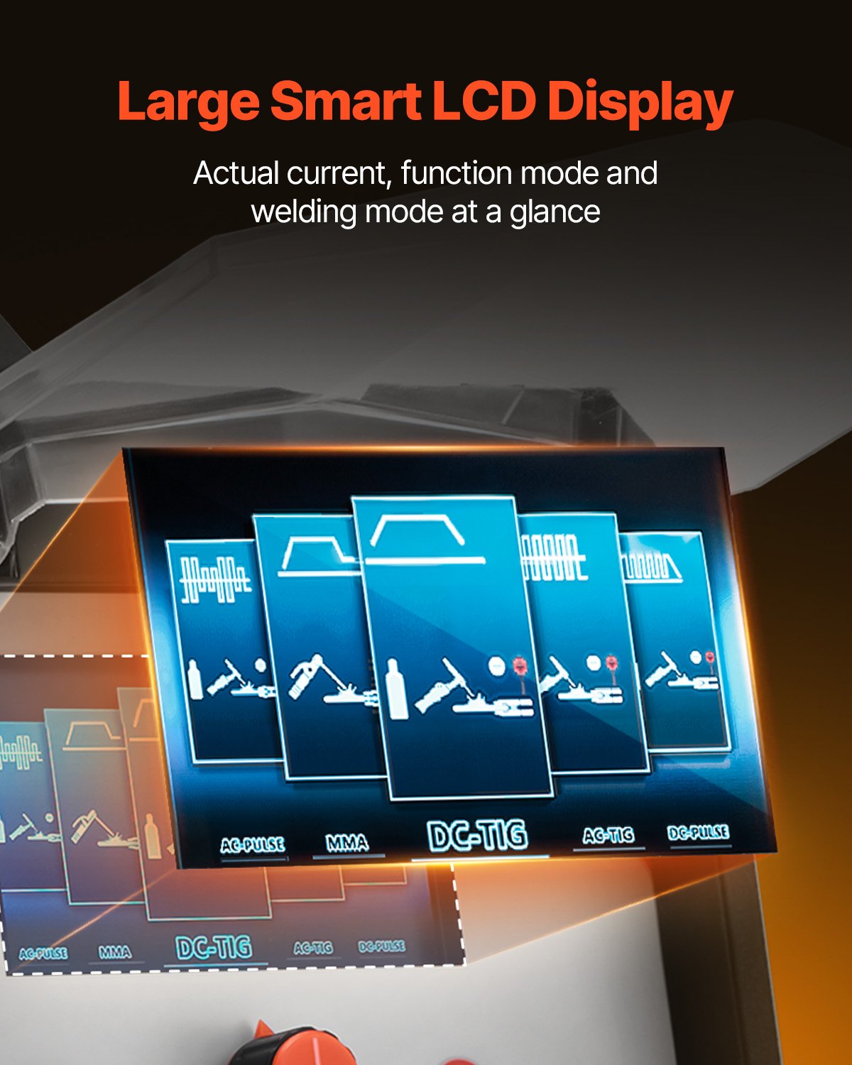 WIG-Schweißgerät, 200 A 6-in-1 Aluminium-Schweißgerät (LED-Anzeige) – AC-WIG/DC-WIG/AC-Impuls-WIG/DC-Impuls-WIG/Punkt-WIG/MMA (Elektrodenschweißen), Elektroschweißgerät mit synergischer IGBT-Steuerung