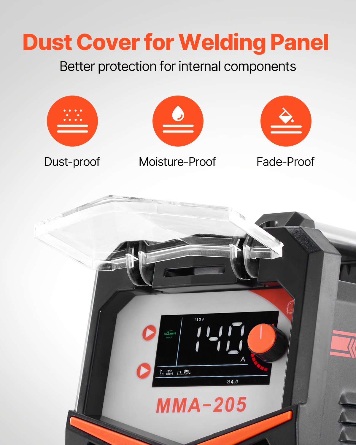 MMA-Schweißgerät, 205A 2-in-1 MMA-Lift-TIG-Elektrodenschweißgerät, tragbares IGBT-Inverter-Schweißgerät mit Digitalanzeige, Hot Start Arc Force Anti-Stick (Liftbrenner nicht im Lieferumfang enthalten)