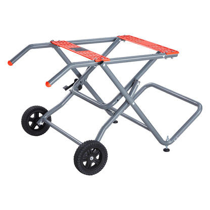 Portable Table Saw Stand, 159 kg/350 lbs Load Capacity, Rolling Foldable Table Saw Table with 203 mm/8 inches Rubber Wheels, Heavy Duty Construction, Easy Storage, Universal for Most Brands of Table Saws