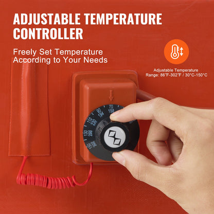 208.2 L Metal Drum Heater 1200 Watt 25.4 cm Width, 30-150°C Adjustable