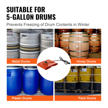 18,9-Liter-Metalltrommelheizung, 800 Watt, 19,7 cm Breite, Temperaturregelung von 30 bis 150 °C