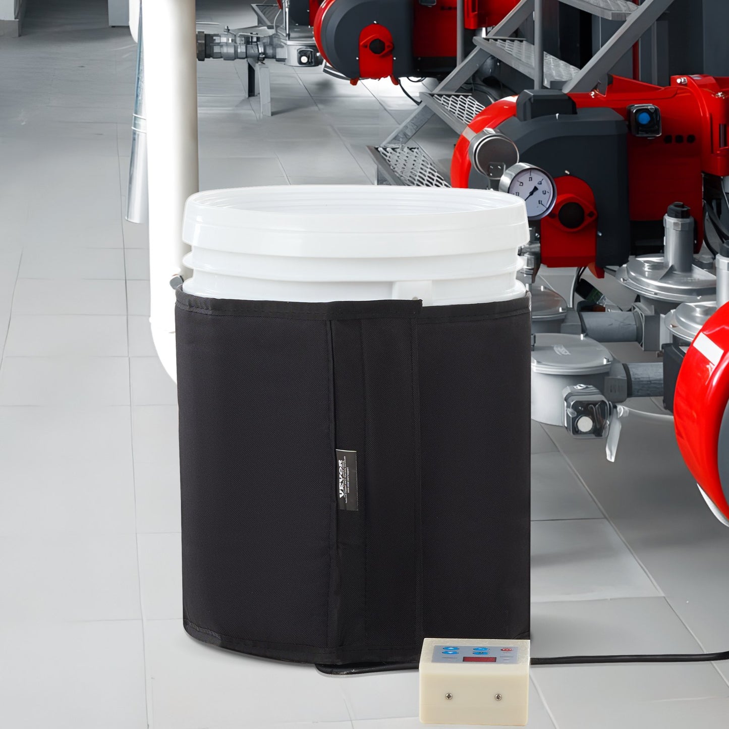 18,93-Liter-Metallfassheizung, 250 W, 0–63 °C einstellbar, mit separatem Thermostat